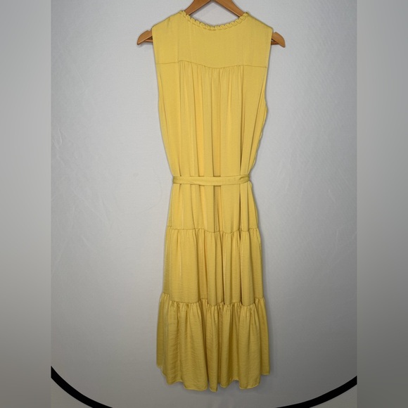 NWT! KOBI HALPERIN Custard Scottie Belted Tiered Midi Dress. Size Large. - Picture 8 of 14
